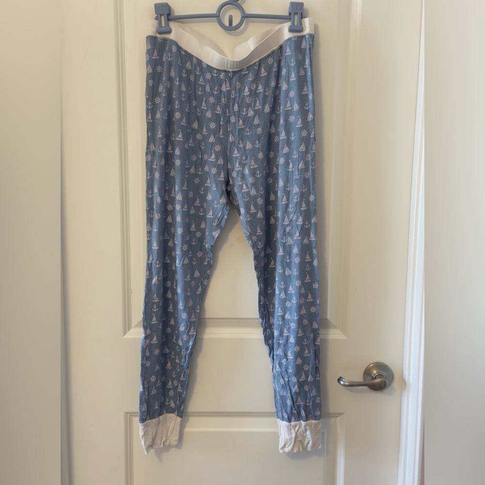 Blue Sailboat Print Women’s Bamboo Pajama Bottoms
